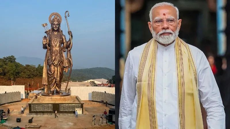  ലോകത്തെ ഏറ്റവും ഉയരം കൂടിയ ശ്രീരാമ പ്രതിമ പ്രധാനമന്ത്രി ഗോവയില്‍ അനാച്ഛാദനം ചെയ്തു