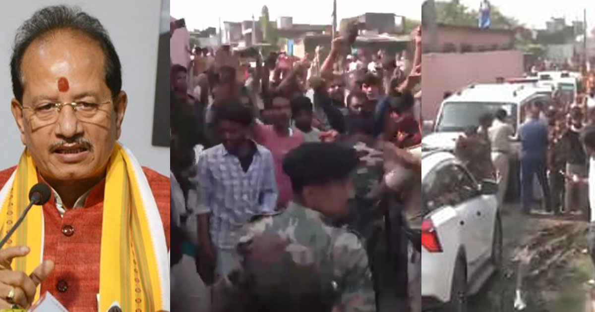  ബിഹാര്‍ വോട്ടെടുപ്പിനിടെ ഉപമുഖ്യമന്ത്രി വിജയ് സിന്‍ഹയ്ക്കുനേരെ ചെരിപ്പും ചാണകവും എറിഞ്ഞ് ജനക്കൂട്ടം; വാഹനവ്യൂഹം ആക്രമിച്ചു