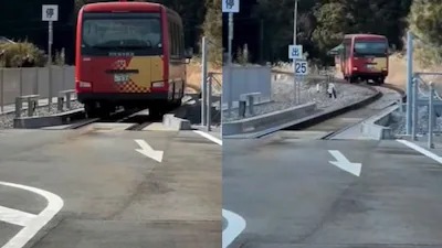  ട്രെയിന്‍ ട്രാക്കില്‍ 60 കി.മീറ്റര്‍ വേഗതയില്‍ ഓടും ബസ്! ലോകത്തെ ആദ്യ ഡ്യുവല്‍ മോഡ് വാഹനം അവതരിപ്പിച്ച് ജപ്പാന്‍