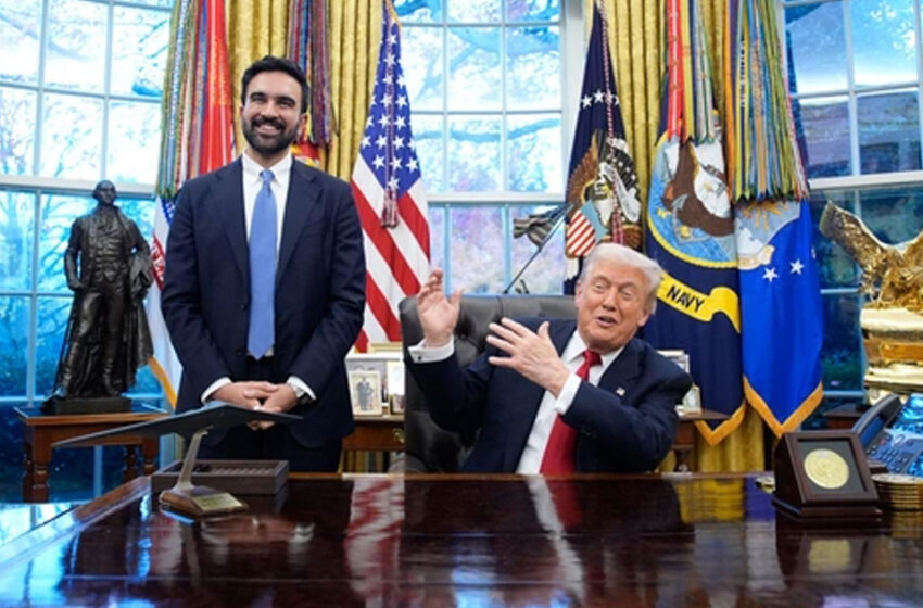  ട്രംപ് ഫാസിസ്റ്റ് ആണെന്ന് ഇപ്പോഴും വിശ്വസിക്കുന്നുണ്ടോ എന്ന് റിപ്പോര്‍ട്ടര്‍; ഉണ്ടെന്ന് പറഞ്ഞേക്കെന്ന് മംദാനിയോട് ട്രംപ്