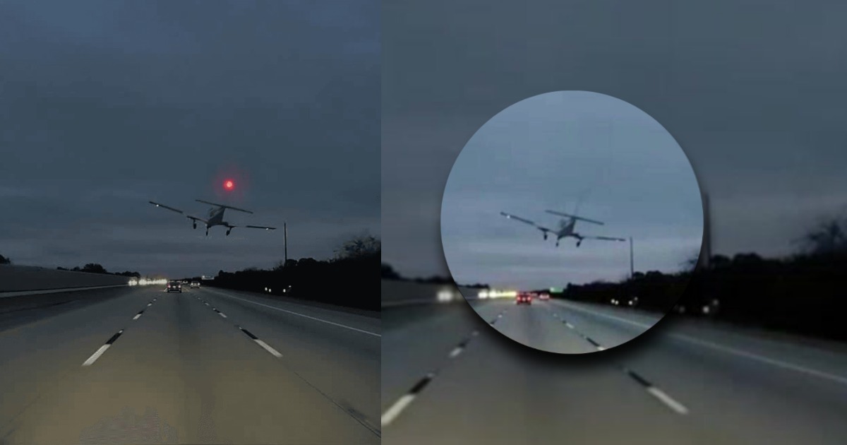 Highway Plane Crash: Driver Survives