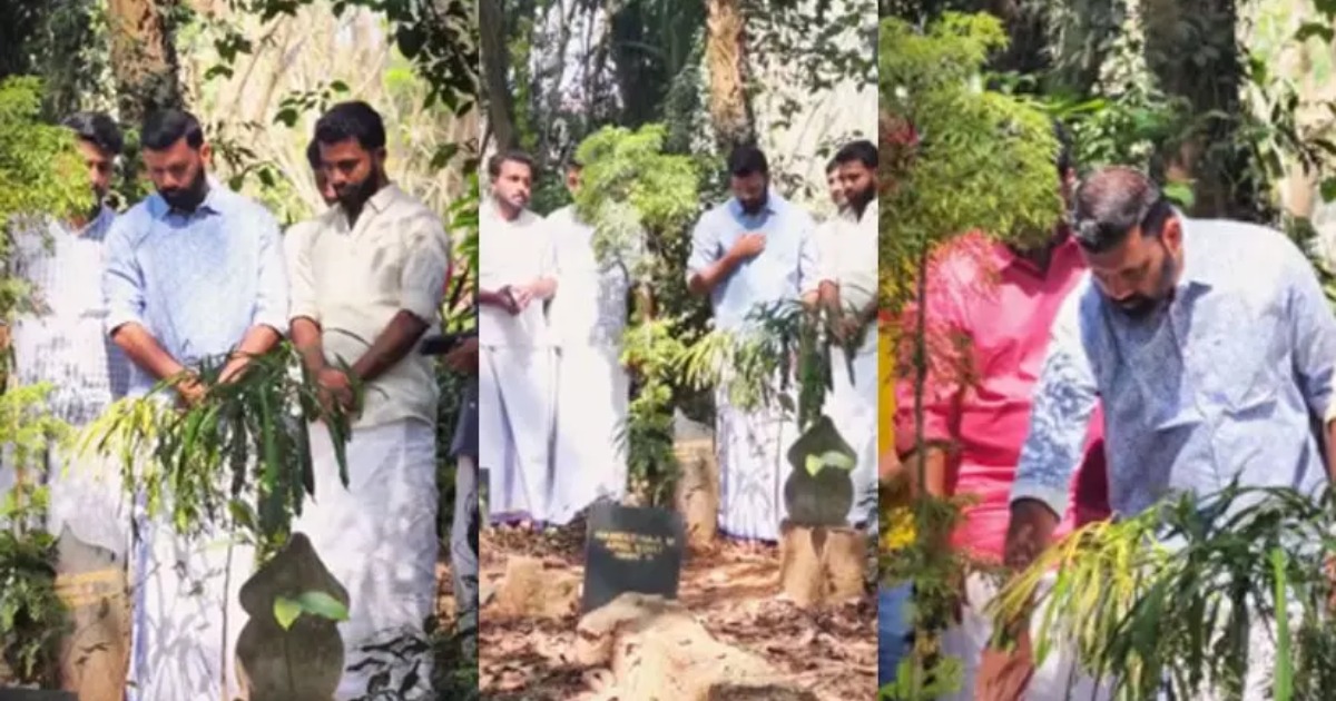 Rijil Makkutty breaks down at Shuhaib's grave.