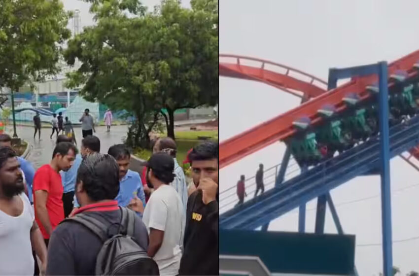  കനത്ത മഴയില്‍ റോളർ കോസ്റ്റർ ഉൾപ്പെടെ റൈഡുകൾ ആകാശത്ത് നിശ്ചലമായി;  പരിഭ്രാന്തരായി സന്ദര്‍ശകര്‍‌