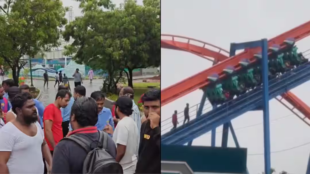  കനത്ത മഴയില്‍ റോളർ കോസ്റ്റർ ഉൾപ്പെടെ റൈഡുകൾ ആകാശത്ത് നിശ്ചലമായി;  പരിഭ്രാന്തരായി സന്ദര്‍ശകര്‍‌