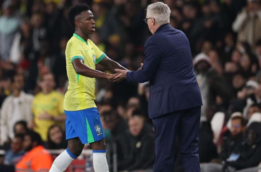  ‘ലോകകപ്പ്  കളിക്കണമെങ്കില്‍100% ഫിറ്റ്നസ് തെളിയിക്കണം; നല്ല താരങ്ങള്‍ വേറെയുമുണ്ട്’ നെയ്മറിനു പിന്നാലെ വിനീഷ്യസിനോടും കടുപ്പിച്ച് ആഞ്ചലോട്ടി