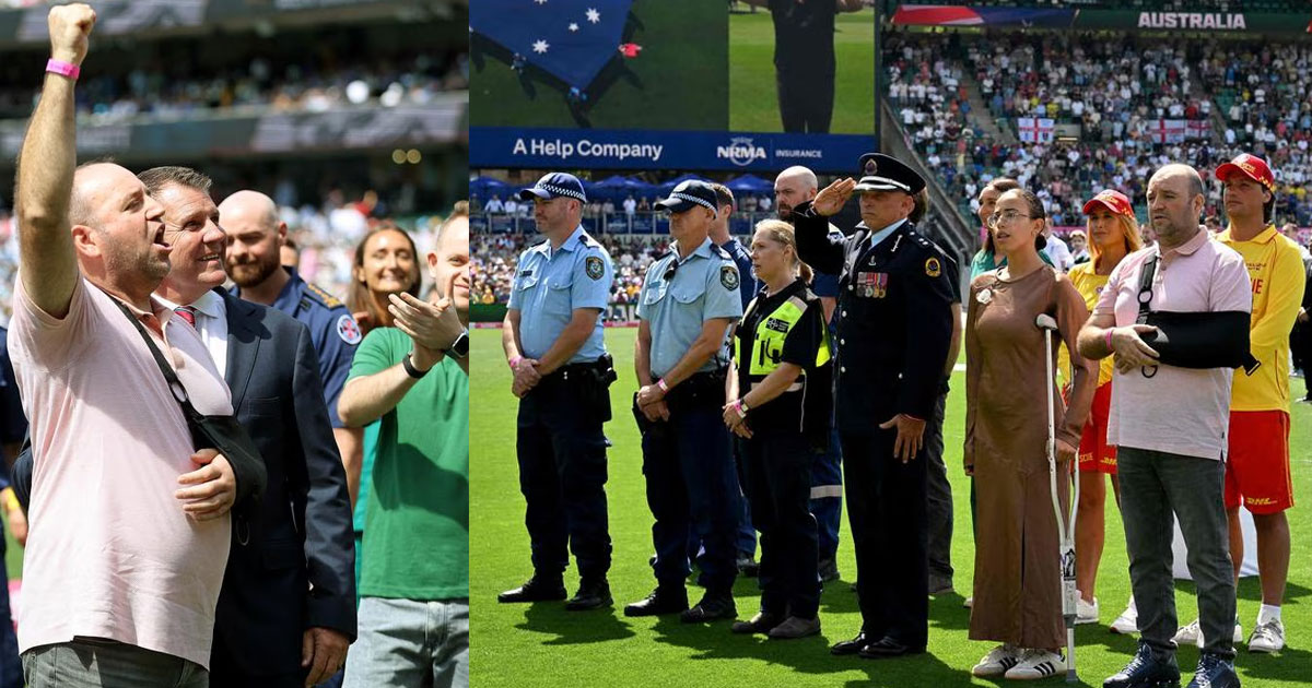  നിലയ്ക്കാത്ത കരഘോഷത്തിന് നടുവില്‍ ‘ബോണ്ടി ഹീറോ’ അഹമ്മദ്; സിഡ്നിയില്‍ ആഷസ് ടെസ്റ്റിനിടെ ‘ഗാര്‍ഡ് ഓഫ് ഓണര്‍’ ഏറ്റുവാങ്ങി