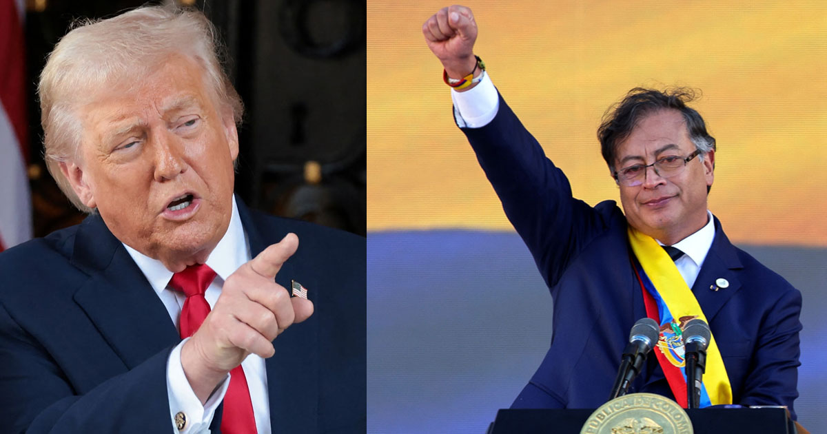 'വിരട്ടാന്‍ നോക്കേണ്ട; മാതൃരാജ്യത്തെ സംരക്ഷിക്കാന്‍ ആയുധമെടുക്കും'- ട്രംപിന് മുന്നറിയിപ്പുമായി ഗുസ്താവോ പെട്രോ | "Come Get Me": Colombia's Petro Challenges Trump, Vows to 'Take Up Arms' Again for Homeland
