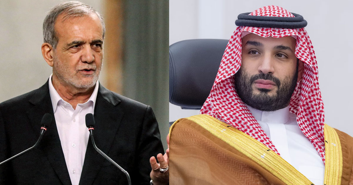 'സൗദിയുടെ മണ്ണോ ആകാശമോ ഉപയോഗിച്ച് ഇറാനെ ആക്രമിക്കാൻ അനുവദിക്കില്ല'; ഇറാൻ പ്രസിഡന്റിനെ വിളിച്ച് മുഹമ്മദ് ബിൻ സൽമാൻ | Saudi Arabia Rejects Use of Airspace for Attacks on Iran: MBS Reaffirms Stance to Pezeshkian