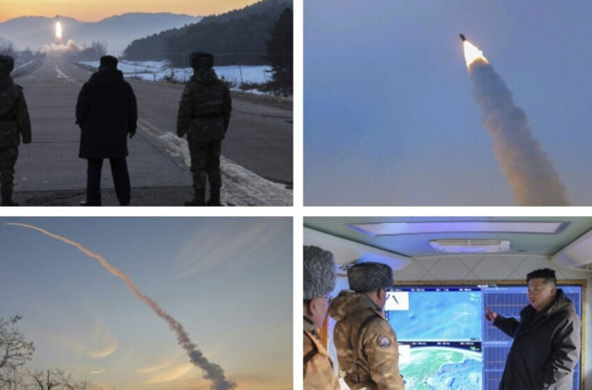  കളത്തിളിറങ്ങി കിം; യുഎസ് ഭീഷണിക്കിടെ ഹൈപ്പര്‍സോണിക് മിസൈല്‍ പരീക്ഷണം നേരിട്ടെത്തി വിലയിരുത്തി