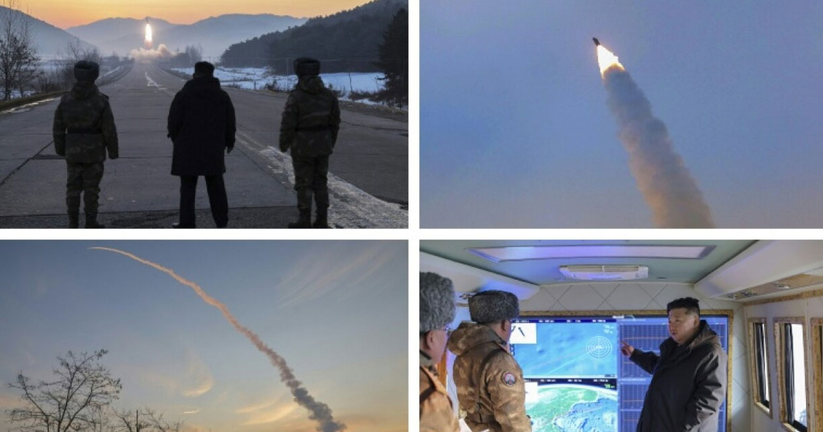  കളത്തിളിറങ്ങി കിം; യുഎസ് ഭീഷണിക്കിടെ ഹൈപ്പര്‍സോണിക് മിസൈല്‍ പരീക്ഷണം നേരിട്ടെത്തി വിലയിരുത്തി