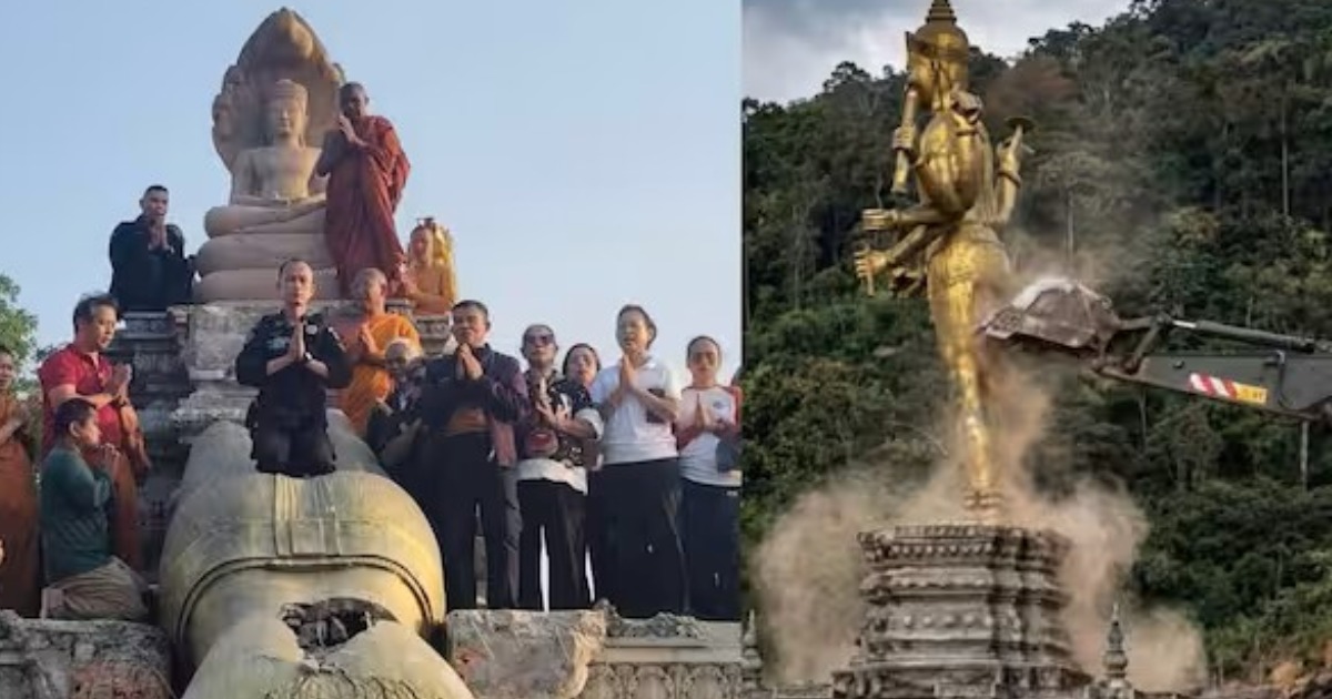  തായ്-കംബോഡിയ അതിർത്തിയിൽ വീണ്ടും പ്രതിമ തർക്കം; വിഷ്ണുവിഗ്രഹത്തിന് പകരം ബുദ്ധപ്രതിമ സ്ഥാപിച്ച് തായ്‌ലൻഡ്