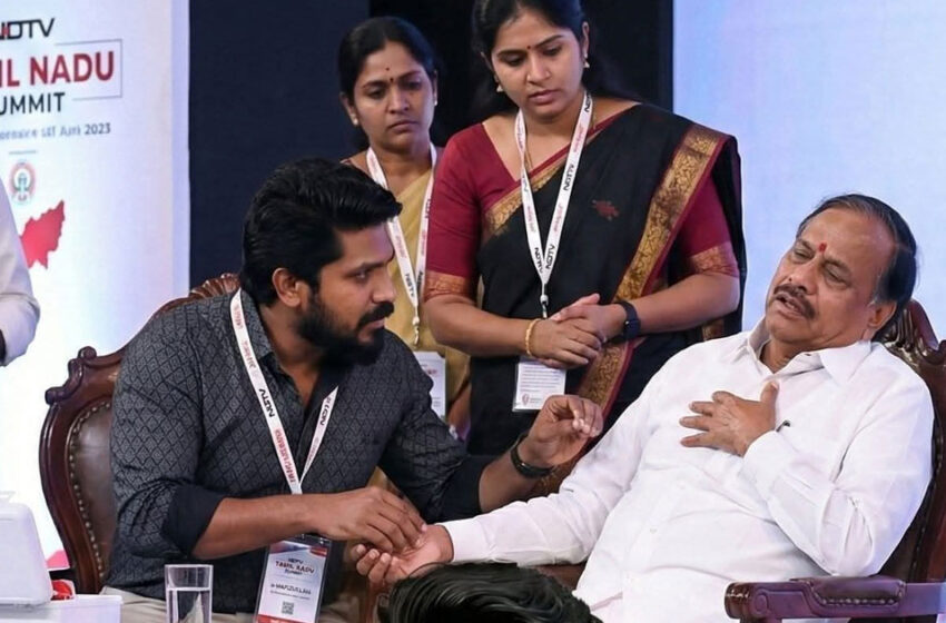  പൊതുവേദിയിൽ കുഴഞ്ഞുവീണ് ബിജെപി നേതാവ് എച്ച്. രാജ; സമയോചിത ഇടപെടലുമായി രക്ഷകനായി ഡിഎംകെ നേതാവ് ഹഫീസുല്ല