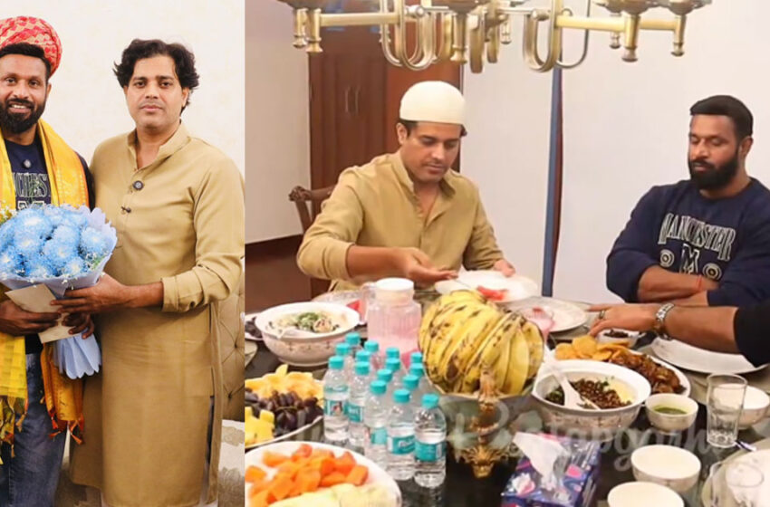  ദീപക് കുമാറിന് ഇഫ്താർ വിരുന്നൊരുക്കി കോൺഗ്രസ് എം.പി ഇമ്രാൻ പ്രതാപ്ഗഢി