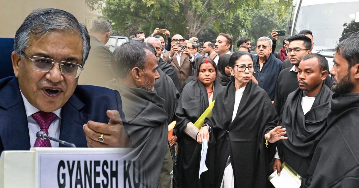  എസ്‌ഐആർ പട്ടികയിലെ ‘പരേതരെ’ ജീവനോടെ ഗ്യാനേഷ് കുമാറിനു മുന്നിൽ ഹാജരാക്കി മമത; കൂടിക്കാഴ്ചയിൽ നാടകീയ രംഗങ്ങൾ