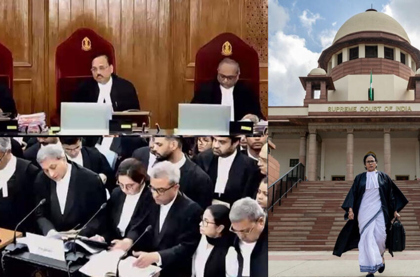  കറുത്ത ഗൗണിൽ സുപ്രീം കോടതി മുറിയിൽ വാദമുഖങ്ങളുമായി ‘ദീദി’; തെര. കമ്മീഷനോട് നേർക്കുനേർ ഏറ്റുമുട്ടി മമത