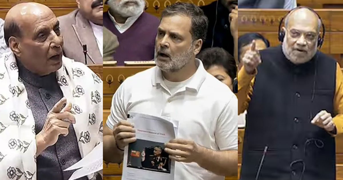 മുൻ കരസേനാ മേധാവിയുടെ പുസ്തകം ഉദ്ധരിച്ച് രാഹുലിന്റെ കടന്നാക്രമണം; ചാടിയെഴുന്നേറ്റ് പ്രതിഷേധിച്ച് രാജ്‌നാഥ് സിങ്ങും അമിത് ഷായും, ഇളകിമറിഞ്ഞ് ഭരണപക്ഷം | Rahul Gandhi vs Govt in Lok Sabha: Row Over Ex-Army Chief MM Naravane’s Unpublished Memoir