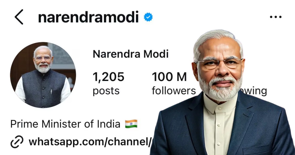 ഇൻസ്റ്റാഗ്രാമിൽ 100 ദശലക്ഷം ഫോളോവേഴ്‌സുള്ള അദ്യ ലോക നേതാവായി മോദി