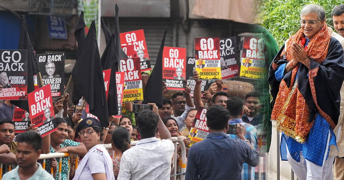 ബംഗാളിൽ തെര. കമ്മീഷണർ ഗ്യാനേഷ് കുമാറിനെതിരെ വൻ പ്രതിഷേധം; കരിങ്കൊടിയും 'ഗോ ബാക്ക്' വിളിയും | CEC Gyanesh Kumar faces protest in West Bengal