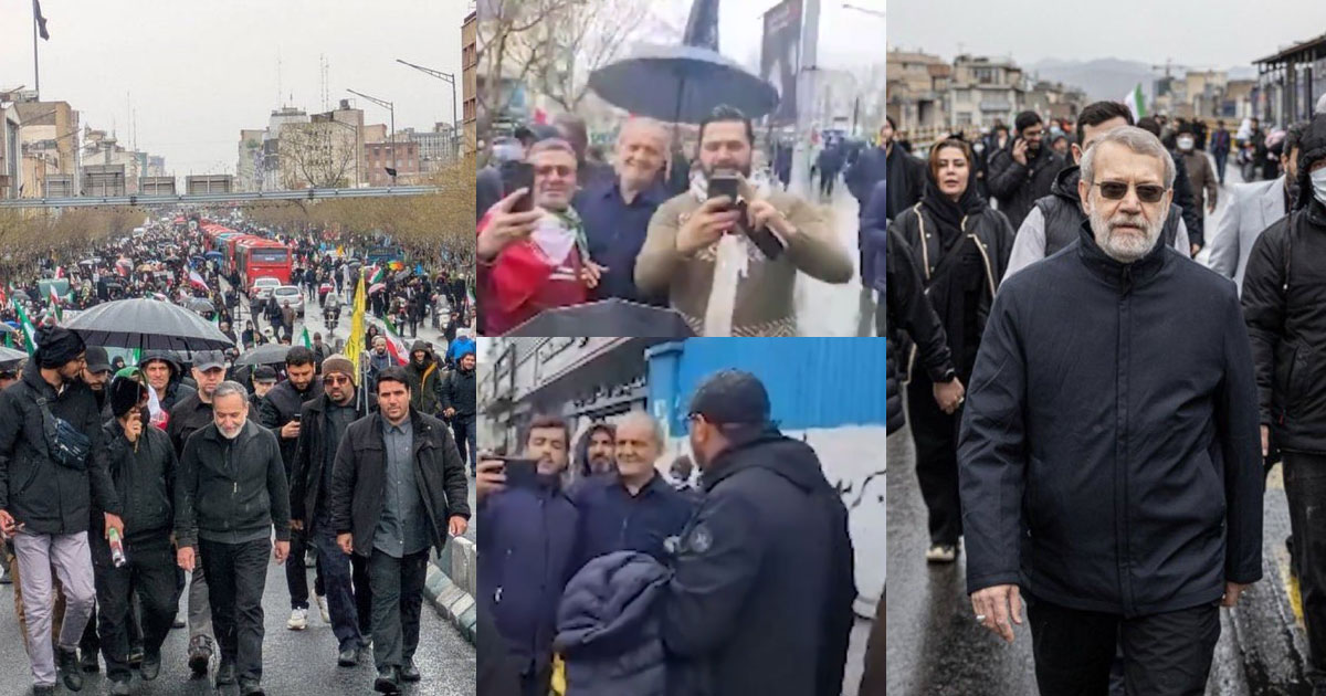 ഖുദ്സ് ദിന റാലിയിൽ ജനങ്ങൾക്കിടയിൽ ഇറങ്ങിനടന്ന് ഇറാൻ പ്രസിഡന്റ് പെസെഷ്‌കിയാൻ; അരാഗ്ചിയും അലി ലാരിജാനിയും ആൾക്കൂട്ടത്തിനു നടുവിൽ | Iran leaders including President Pezeshkian Marches Openly Amid U.S.-Israeli Strikes; Massive Quds Day Rally Defies Bunker Claims