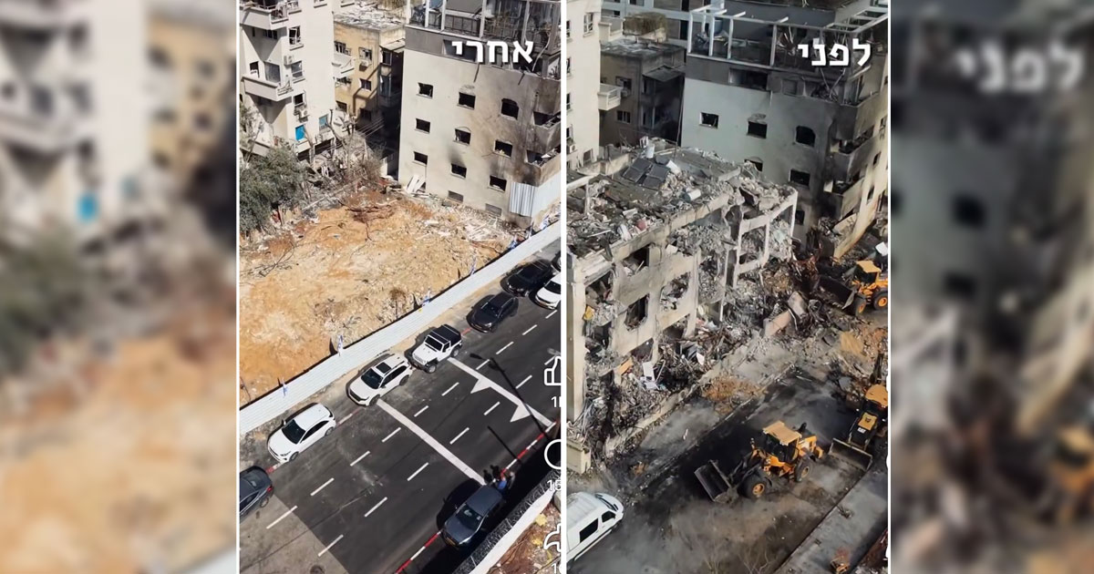  മിസൈൽ വീണു തകർന്ന കെട്ടിടങ്ങൾ മണിക്കൂറുകൾക്കുള്ളിൽ അപ്രത്യക്ഷം; തെളിവുകൾ മായ്ച്ചുകളയുന്നോ? ചോദ്യങ്ങളുമായി ഇസ്രയേൽ ആക്ടിവിസ്റ്റ്