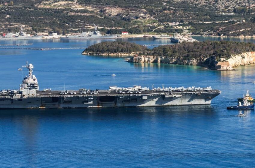  യുഎസ് വിമാനവാഹിനിക്കപ്പൽ ജെറാൾഡ് ആർ. ഫോർഡിൽ തീപിടിത്തം; രണ്ട് നാവികർക്ക് പരിക്ക്