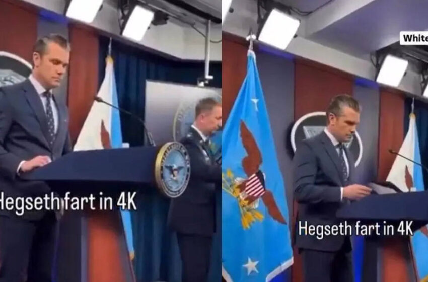  യുദ്ധപ്രഖ്യാപനത്തിനിടെ വലിയ ശബ്ദത്തിൽ കീഴ്‌വായു; നാണംകെട്ട് യുഎസ് പ്രതിരോധ സെക്രട്ടറി പീറ്റ് ഹെഗ്‌സേത്ത്, പരിഹസിച്ച് ഇറാൻ
