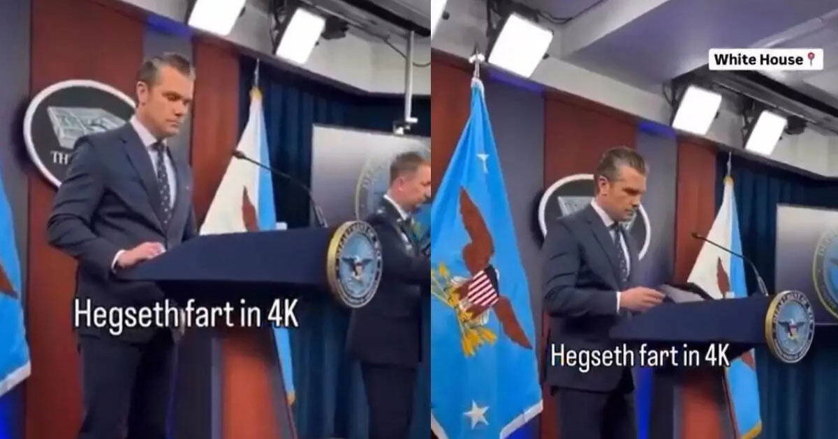 യുദ്ധപ്രഖ്യാപനത്തിനിടെ വലിയ ശബ്ദത്തിൽ കീഴ്‌വായു; നാണംകെട്ട് യുഎസ് പ്രതിരോധ സെക്രട്ടറി പീറ്റ് ഹെഗ്‌സേത്ത്, പരിഹസിച്ച് ഇറാൻ | US Defense Secretary Pete Hegseth Viral Video: 'Secretary of Fart' Trends Amid Iran War Briefing