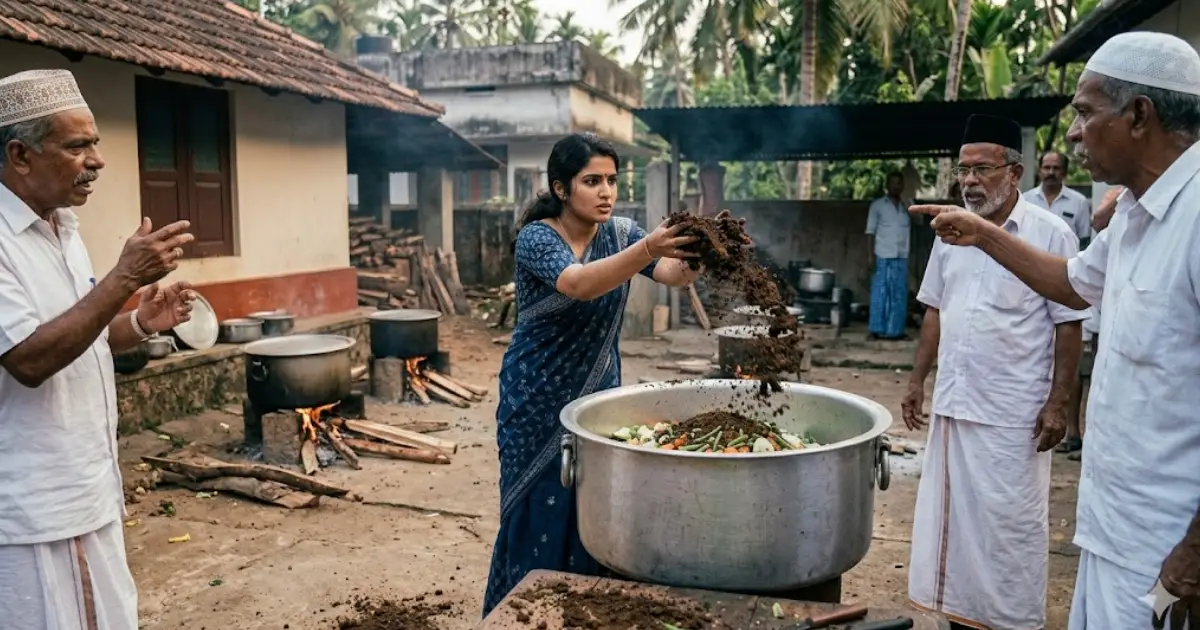 കല്യാണം അലങ്കോലമാക്കാൻ ശ്രമം: സദ്യക്ക് തയ്യാറാക്കിയ കറിക്കൂട്ടിലേക്ക് മണ്ണ് വാരിയിട്ട് യുവതി
