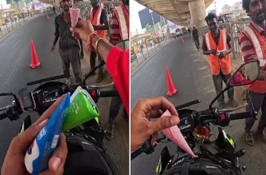  കത്തുന്ന വെയിലിൽ കുളിരായി ‘സ്നേഹത്തിന്റെ തണുപ്പ്’; തൊഴിലാളികൾക്ക് ഐസ്ക്രീം വിതരണം ചെയ്ത് യുവാവ്