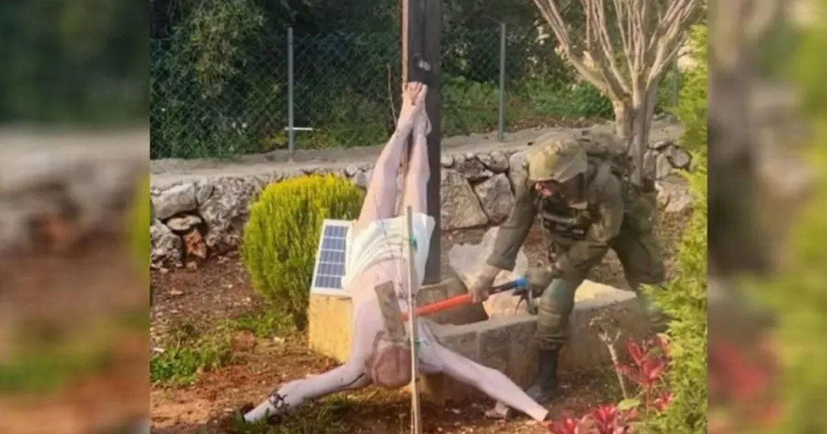 ലബനനിൽ ക്രിസ്‌തുവിൻ്റെ പ്രതിമ തകർത്ത് ഇസ്രയേലി സൈനികൻ; നടപടിയെടുക്കുമെന്ന് ഐഡിഎഫ്