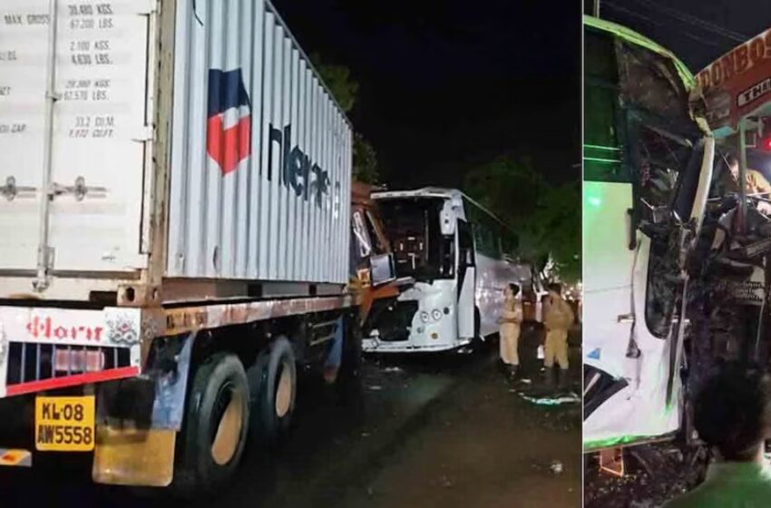  തെരഞ്ഞെടുപ്പ് ഡ്യൂട്ടി കഴിഞ്ഞ് മടങ്ങിയ പൊലീസുകാർ സഞ്ചരിച്ച ബസ്‌ ലോറിയുമായി കൂട്ടിയിടിച്ചു; 28 പേർക്ക് പരിക്ക്