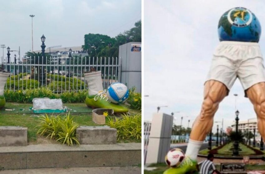  മമത ബാനർജി രൂപകൽപ്പന ചെയ്ത വിവാദ ഫുട്ബോൾ ശിൽപം ബംഗാൾ സർക്കാർ നീക്കം ചെയ്തു