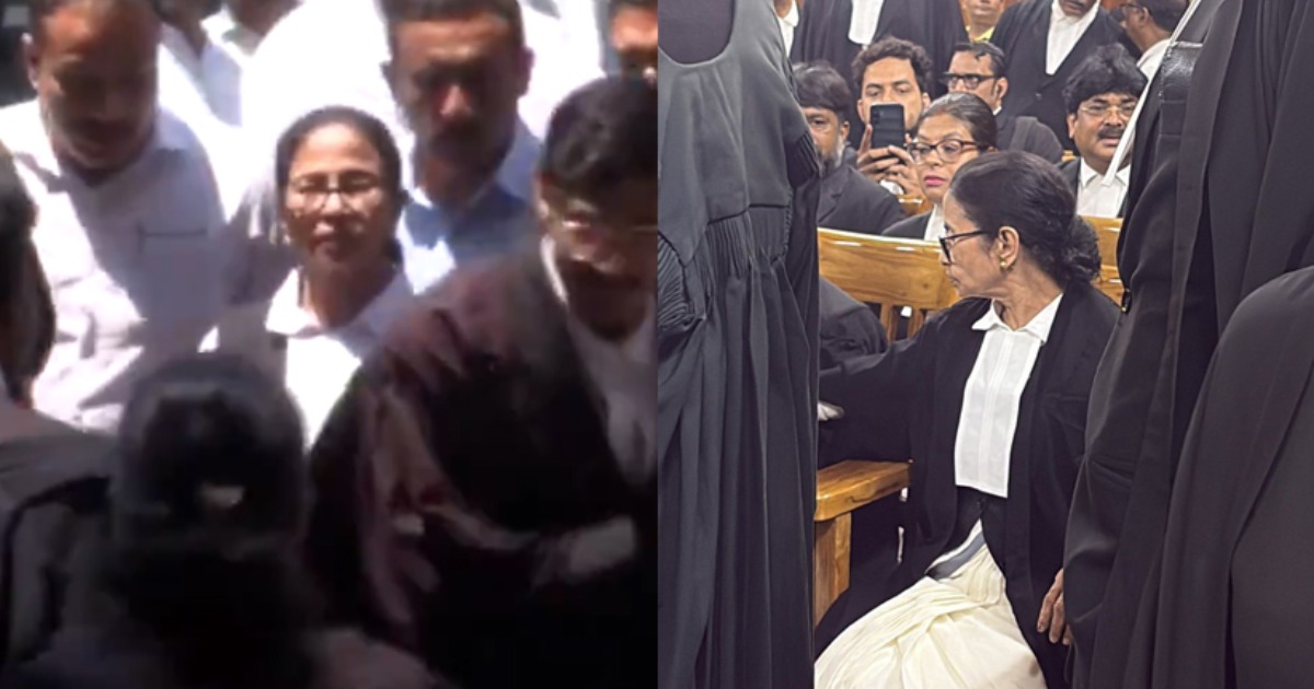  ബംഗാളിലെ തെരഞ്ഞെടുപ്പ് അക്രമ കേസ്: അഭിഭാഷക വേഷത്തിൽ ഹൈകോടതിയിൽ  മമത ബാനർജി