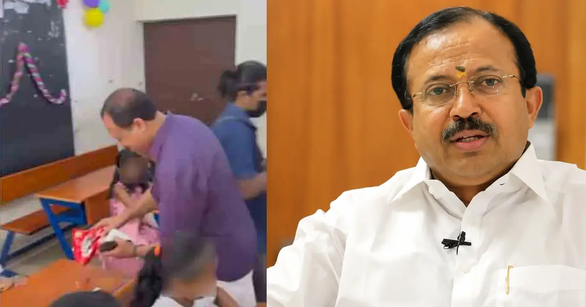 പ്രവേശനത്തോത്സവത്തിനിടെ ട്രൈബൽ സ്കൂളിലെ കുട്ടികളുടെ കൈകളിൽ മിഠായി കൊടുത്തില്ല, മേശപ്പുറത്തേക്ക് ഇട്ടുകൊടുത്തു; വി മുരളീധരനതിരെ കടുത്ത വിമർശനം