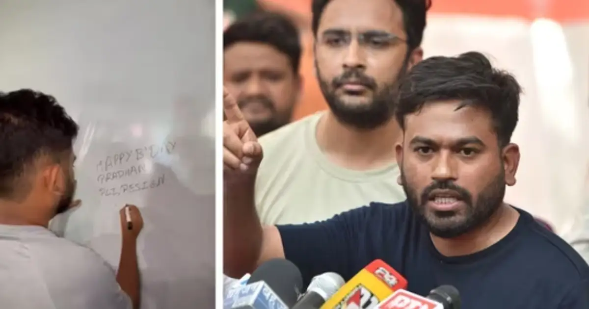‘ഹാപ്പി ബർത്ത്ഡേ പ്രധാൻ, സമ്മാനമായി രാജിക്കത്ത് നൽകാം, വിരലടയാളം പതിച്ചാൽ മതി'; അഭിജീത് ദിപ്കെ