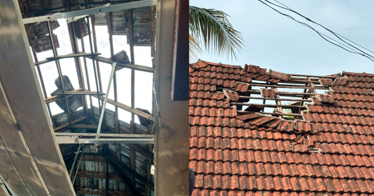  നെടുമ്പാശ്ശേരിയിൽ വിമാനം താഴ്ന്ന് പറന്ന് വീടിന്റെ മേൽക്കൂര തകർന്നു