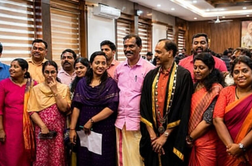  വീണ്ടും സത്യപ്രതിജ്ഞ ചെയ്ത് ബിജെപി കൗൺസിലർമാർ; ചടങ്ങ് നിയമവിരുദ്ധമെന്ന് എൽഡിഎഫ്