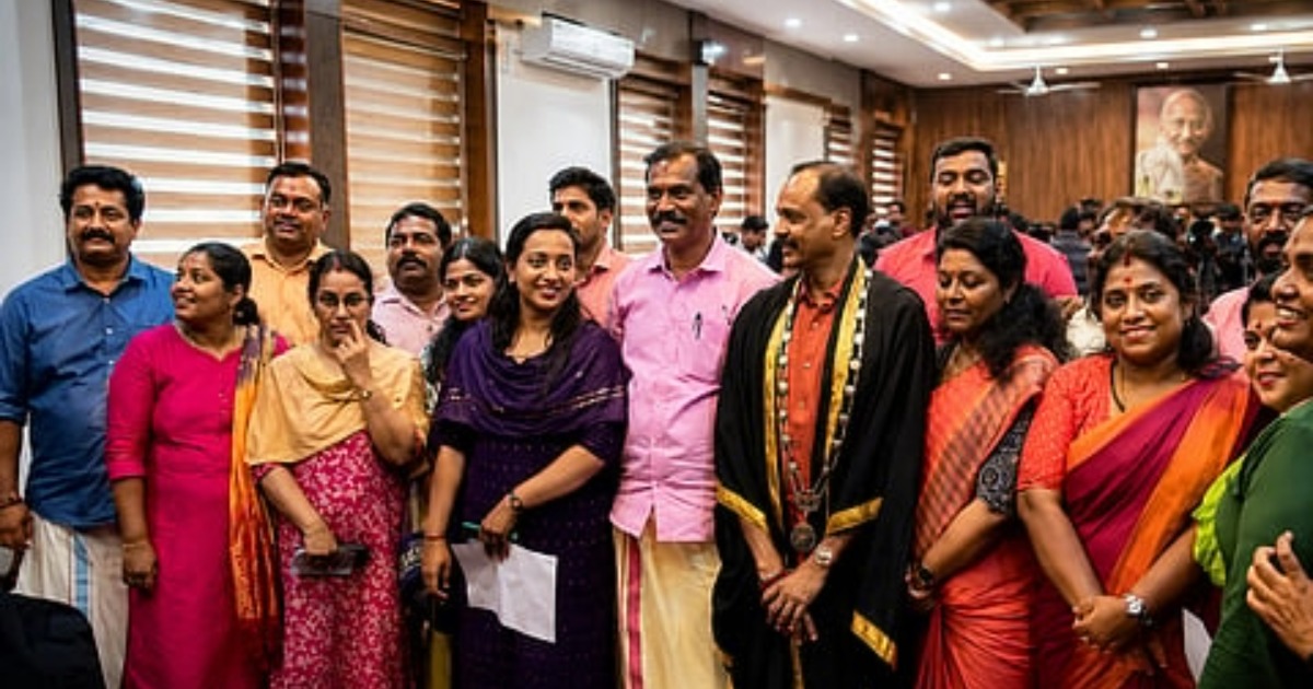  വീണ്ടും സത്യപ്രതിജ്ഞ ചെയ്ത് ബിജെപി കൗൺസിലർമാർ; ചടങ്ങ് നിയമവിരുദ്ധമെന്ന് എൽഡിഎഫ്