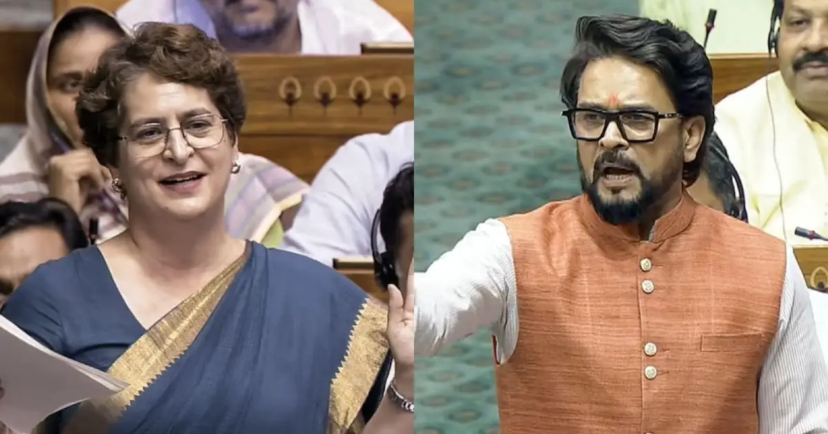  ‘സഹോദരനും സഹോദരിയും ഒരേ പാതയിൽ, തലച്ചോറിനെ ബാധിക്കുന്നതെന്തോ കഴിക്കുന്നു, പകരം അൽപം ഗോമൂത്രം കുടിക്കൂ’; പ്രിയങ്കയെ കടന്നാക്രമിച്ച് അനുരാഗ് താക്കൂർ