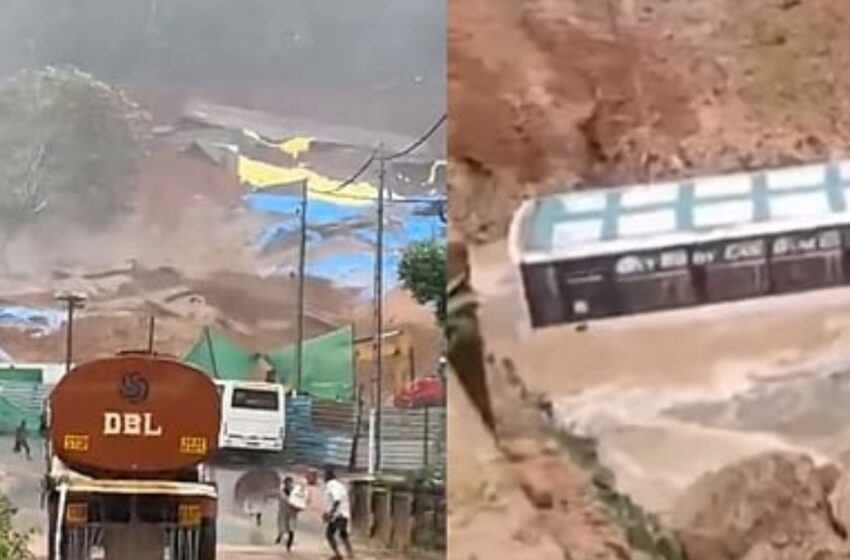  തൊഴിലാളികളുമായി എത്തിയ ബസ് ഒലിച്ചുപോയി; പള്ളിയും വീടും മണ്ണിനടിയിൽ; രക്ഷാപ്രവർത്തനം ദുഷ്കരം