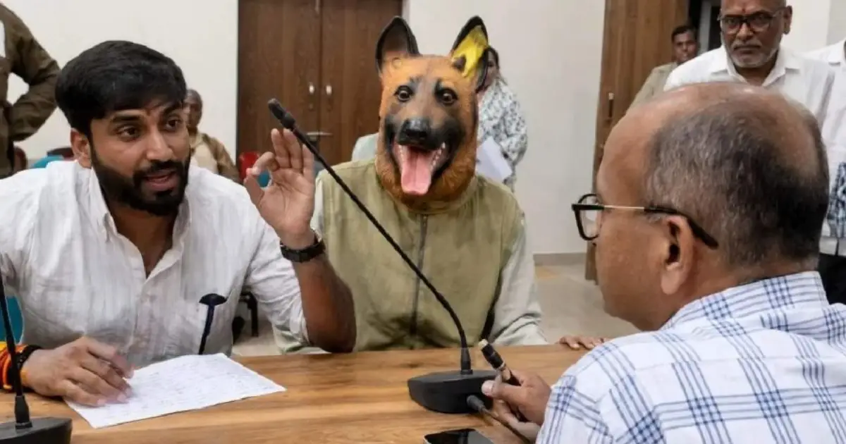  തെരുവുനായ ശല്യത്തിനെതിരെ അസാധാരണ പ്രതിഷേധം; നായയുടെ വേഷമിട്ട് കളക്ട്രേറ്റിലെത്തി യുവാവ്, വിഡിയോ വൈറൽ