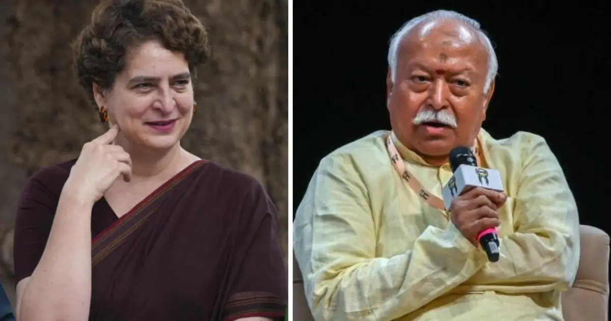 'യുവാക്കൾക്ക് ആർ.എസ്.എസിന്റെ അംഗീകാരമോ സർട്ടിഫിക്കറ്റോ ആവശ്യമില്ല'; മോഹൻ ഭാഗവതിനെ വിമർശിച്ച് പ്രിയങ്ക ഗാന്ധി