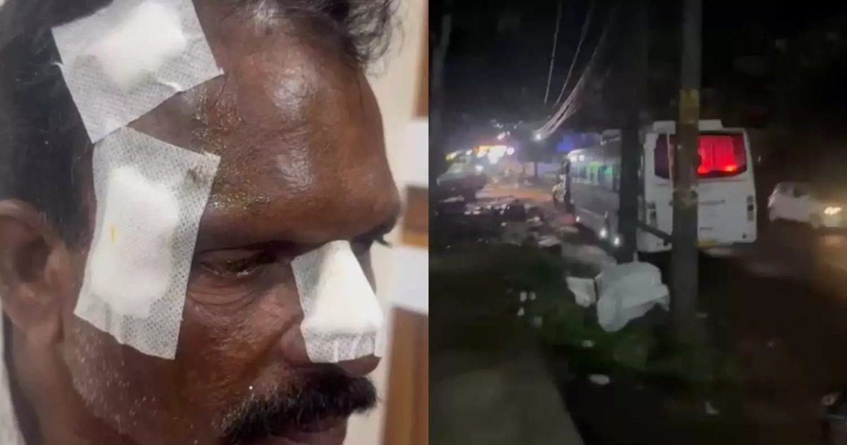  ബൈക്കിലേക്ക് വെള്ളം തെറിപ്പിച്ചു: ടൂറിസ്റ്റ് ബസ് തടഞ്ഞുനിർത്തി ഡ്രൈവറെ ഹെൽമറ്റുകൊണ്ട് അടിച്ചു