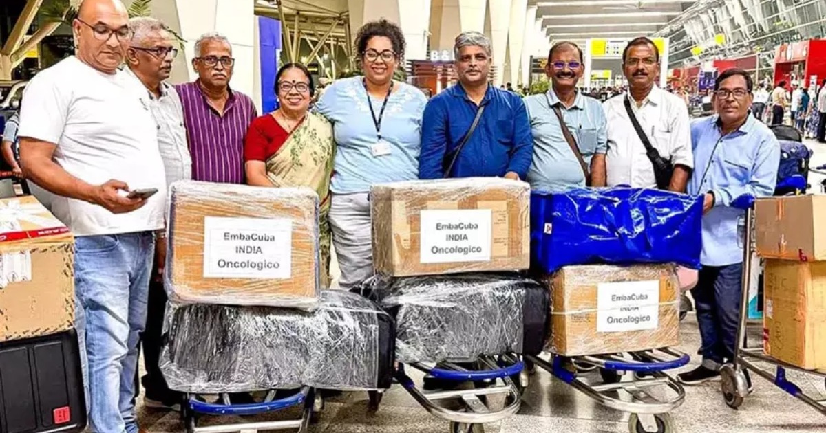  ക്യൂബയിലേക്ക് ജീവൻരക്ഷാ മരുന്നുകളുമായി പി.കെ ശ്രീമതി ഉൾപ്പെടുന്ന സിപിഎം സംഘം