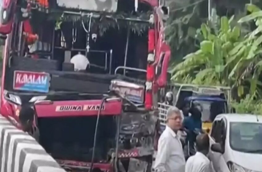  കോഴിക്കോട് പയ്യോളി ദേശീയപാതയിൽ സ്വകാര്യ ബസുകൾ കൂട്ടിയിടിച്ച് അപകടം; 20 പേർക്ക് പരിക്ക്