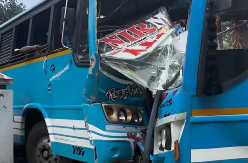  കൊട്ടാരക്കരയിൽ സ്വകാര്യ ബസുകൾ കൂട്ടിയിടിച്ച് 40 പേർക്ക് പരിക്ക്; മൂന്നുപേരുടെ നില ഗുരുതരം