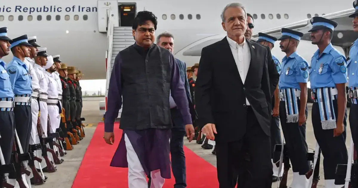 ബ്രിക്സ് ഉച്ചകോടി: ഇറാൻ പ്രസിഡന്റ് പെസെഷ്കിയാൻ ഡൽഹിയിലെത്തി; മോദിയുമായി കൂടിക്കാഴ്ച നടത്തും